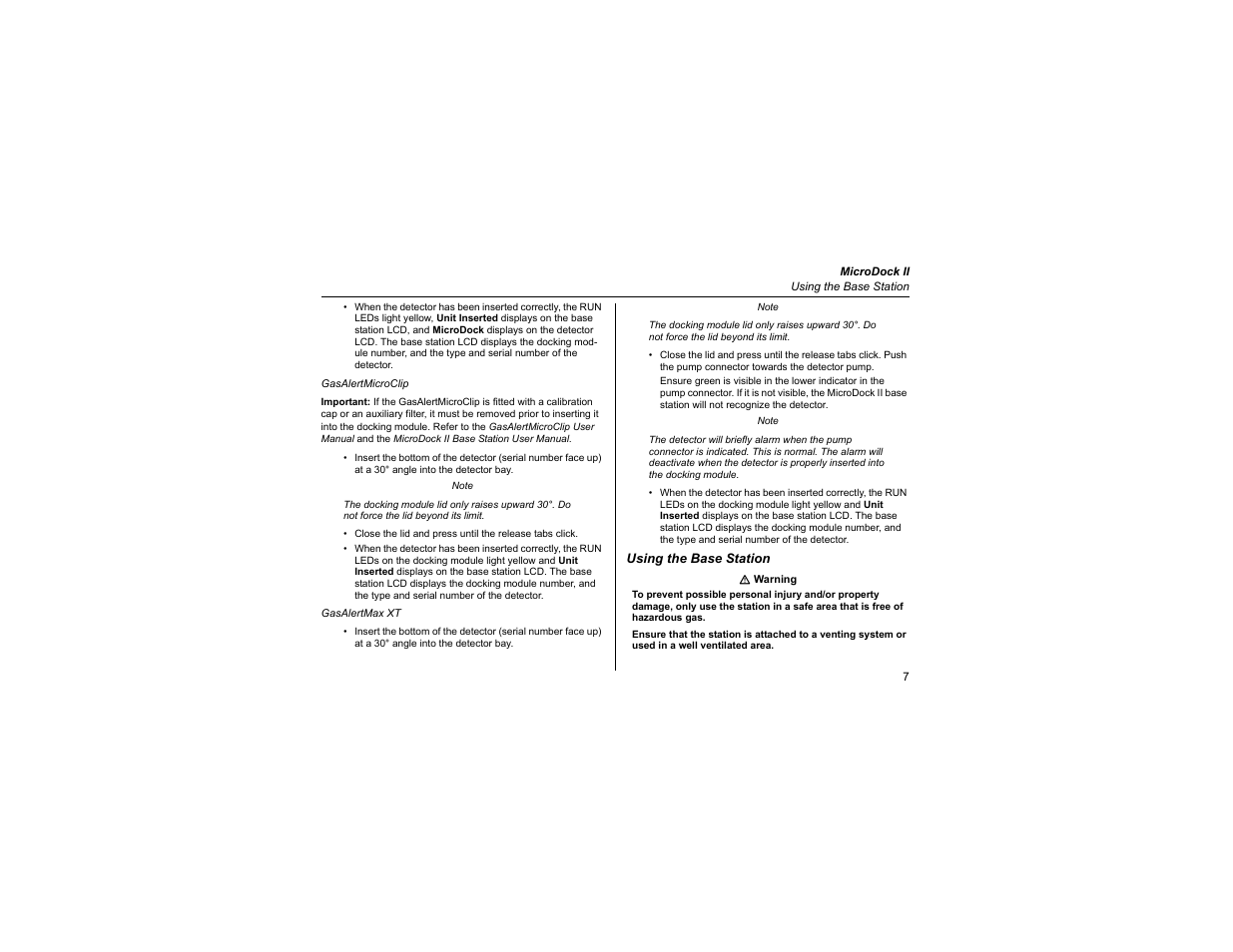Using the base station | Honeywell MicroDock II User Manual | Page 9 / 19