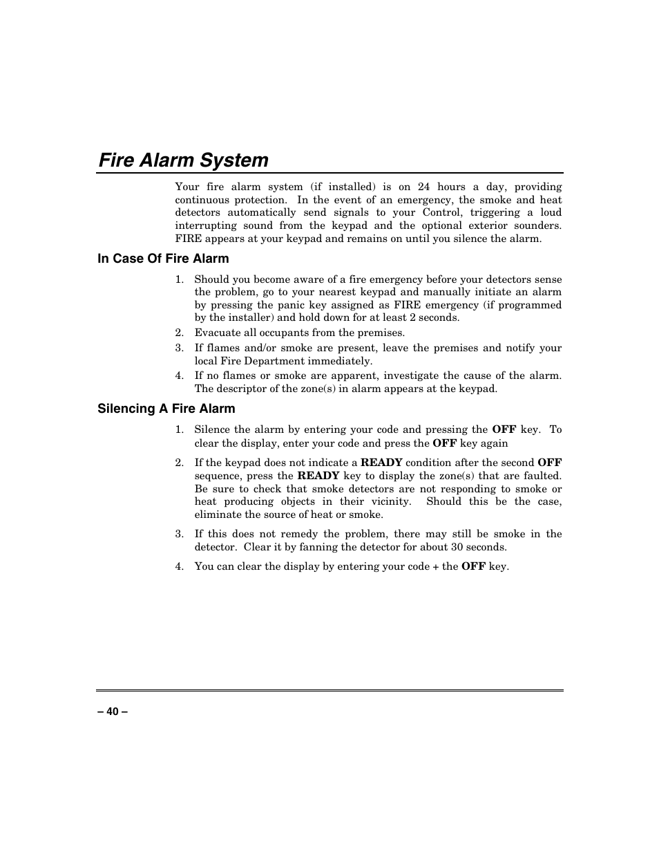 Fire alarm system | Honeywell SYSTEM OVERVIEW N7003V3 User Manual | Page 40 / 56