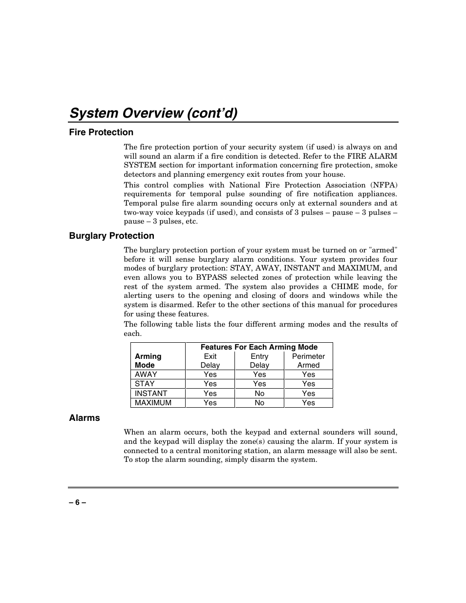 System overview (cont’d) | Honeywell SYSTEM OVERVIEW N7003V3 User Manual | Page 6 / 56