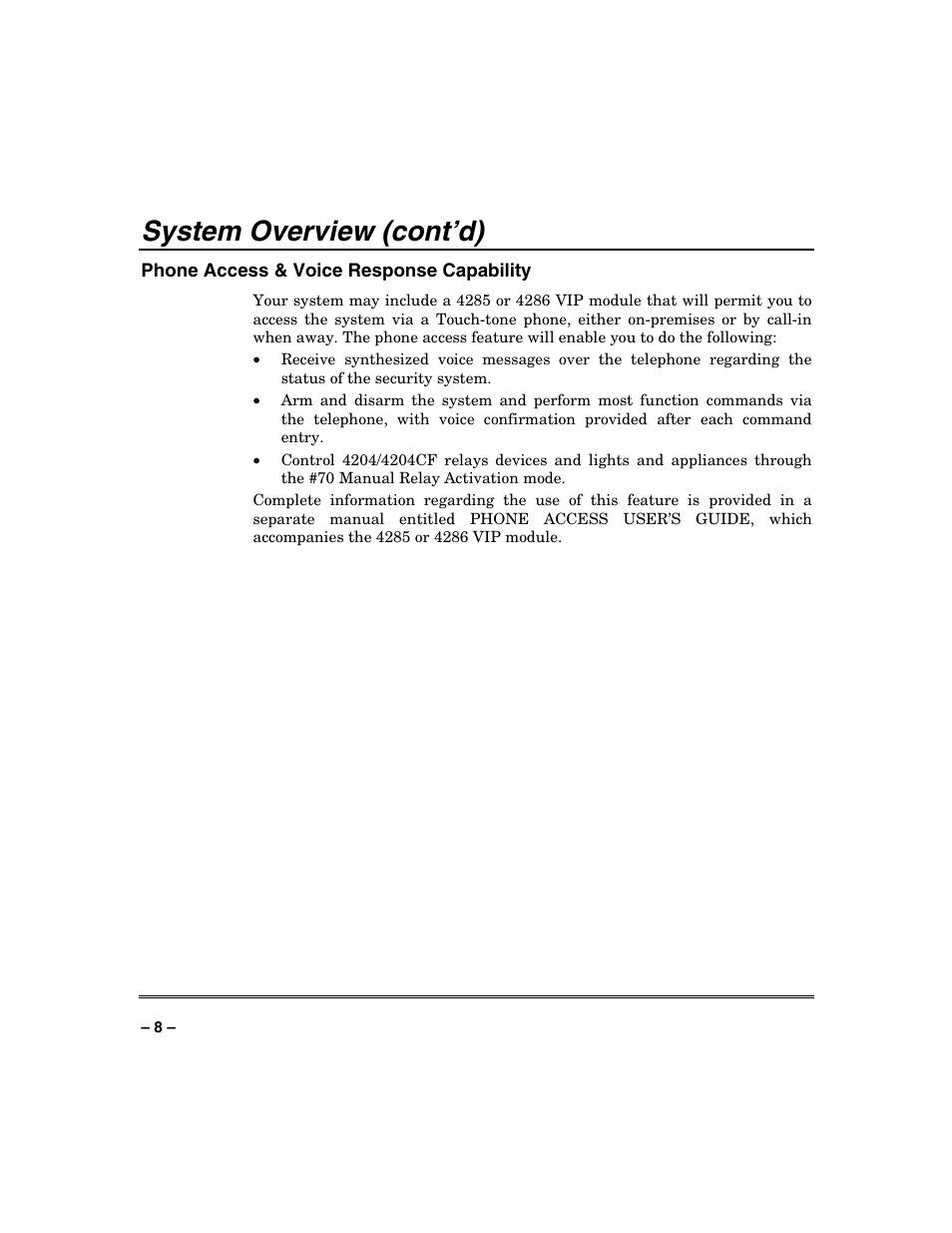 System overview (cont’d) | Honeywell SYSTEM OVERVIEW N7003V3 User Manual | Page 8 / 56