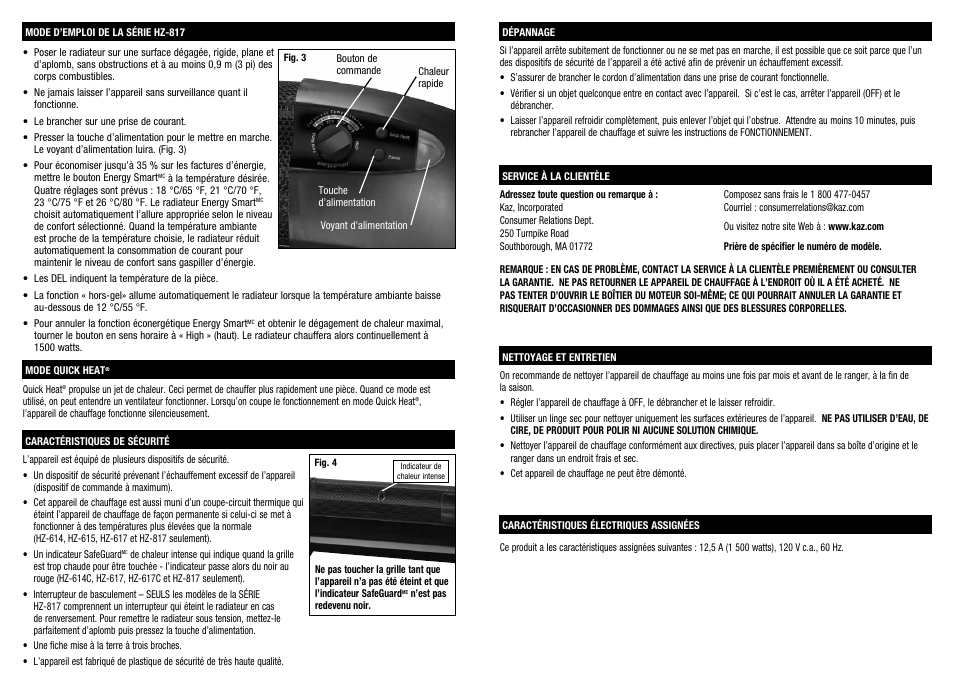 Honeywell HZ-614 series User Manual | Page 5 / 8