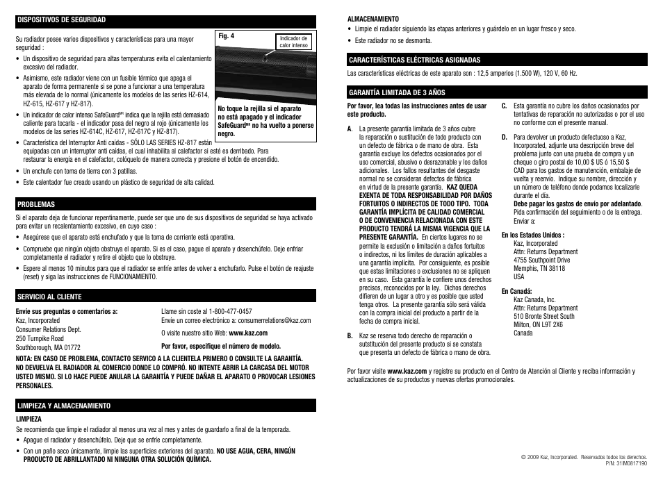 Honeywell HZ-614 series User Manual | Page 8 / 8
