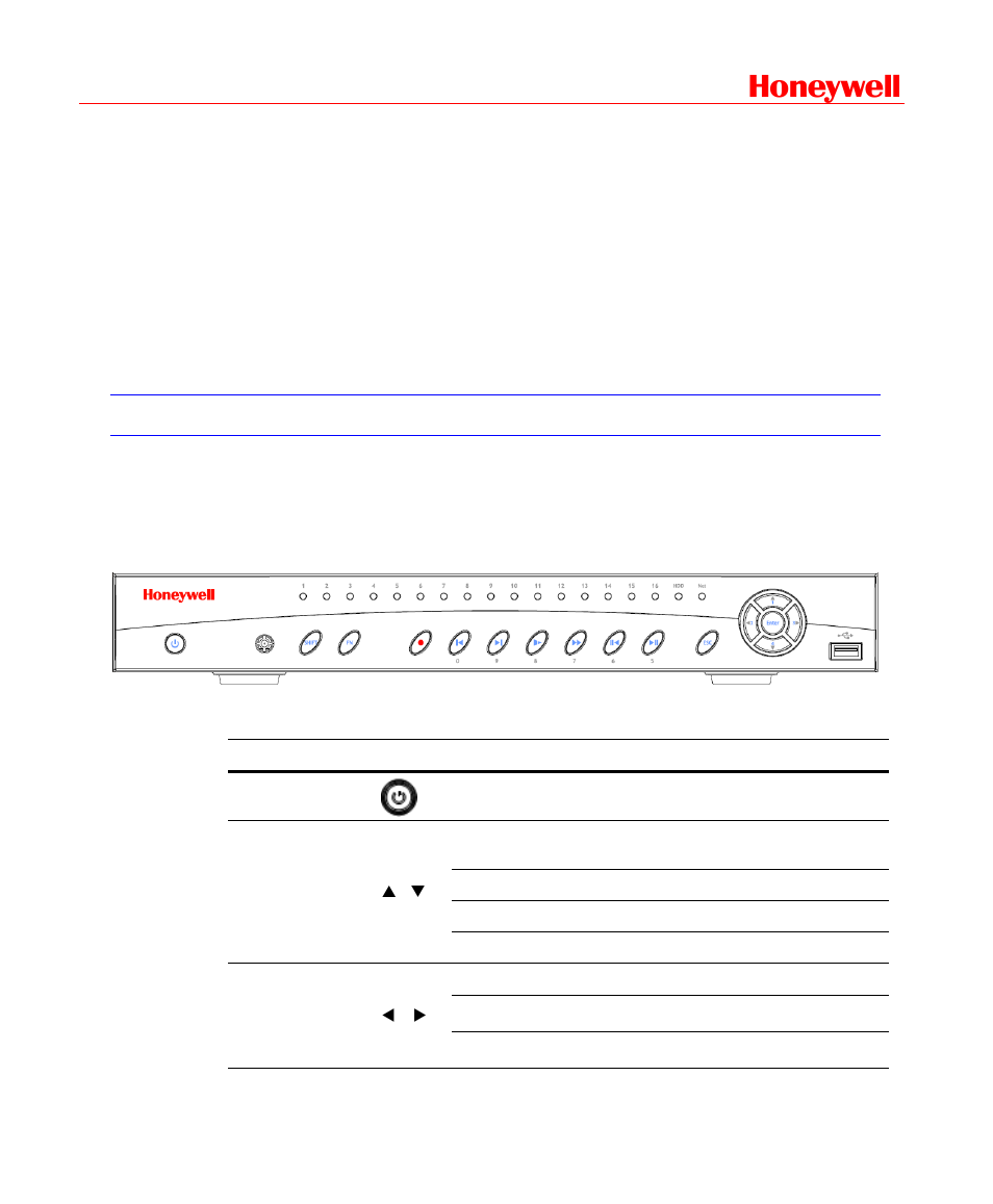 2 overview and controls, Front panel, Overview and controls | Honeywell | Honeywell HD-DVR-1016 User Manual | Page 21 / 182
