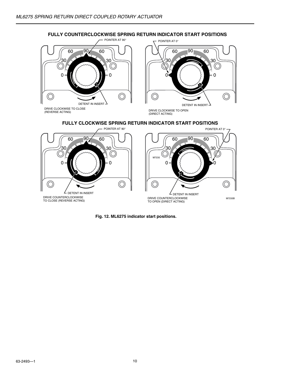 Honeywell SPRING RETURN ML6275 User Manual | Page 10 / 12