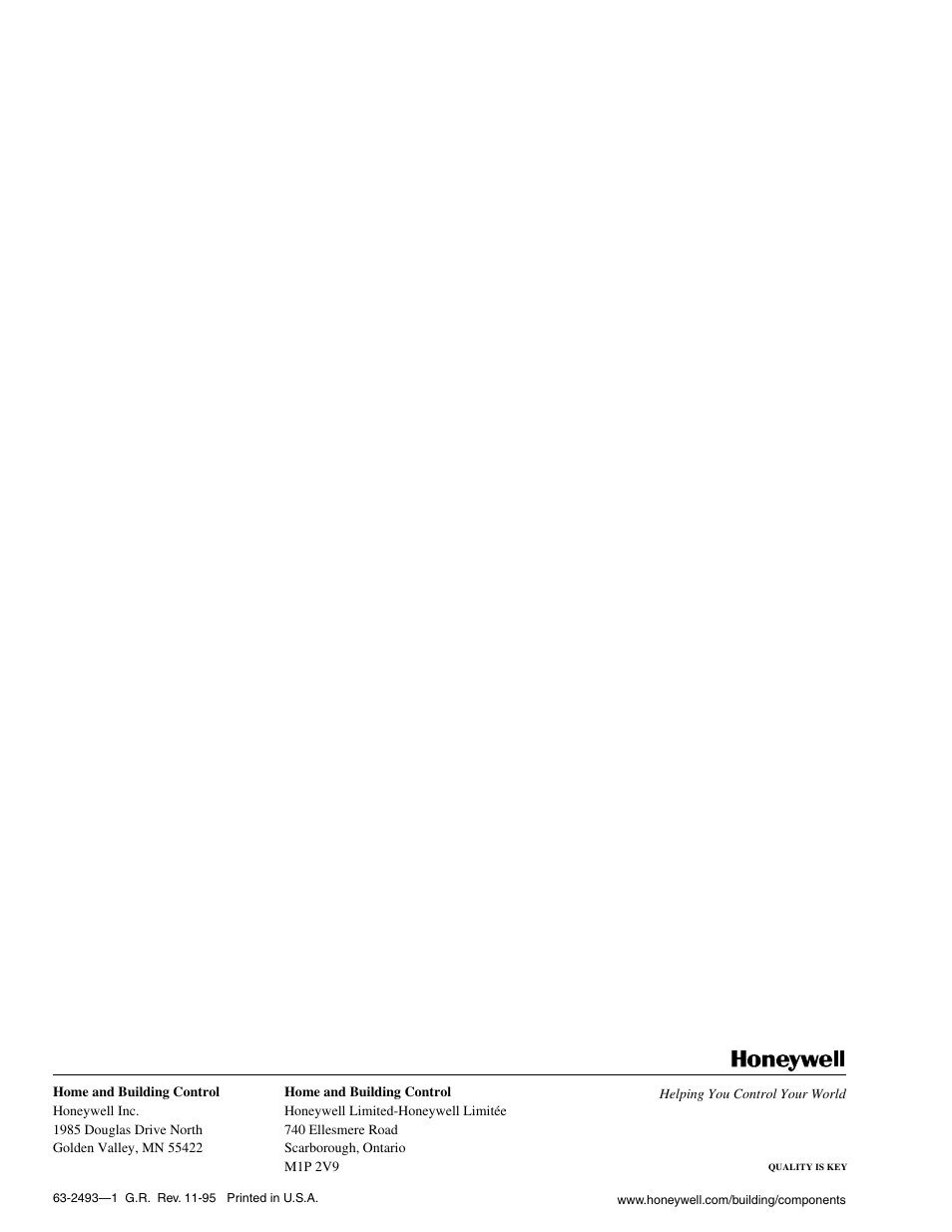 Honeywell SPRING RETURN ML6275 User Manual | Page 12 / 12