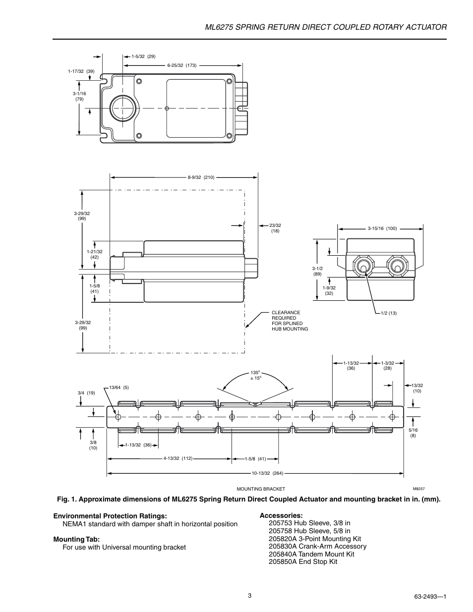 Honeywell SPRING RETURN ML6275 User Manual | Page 3 / 12