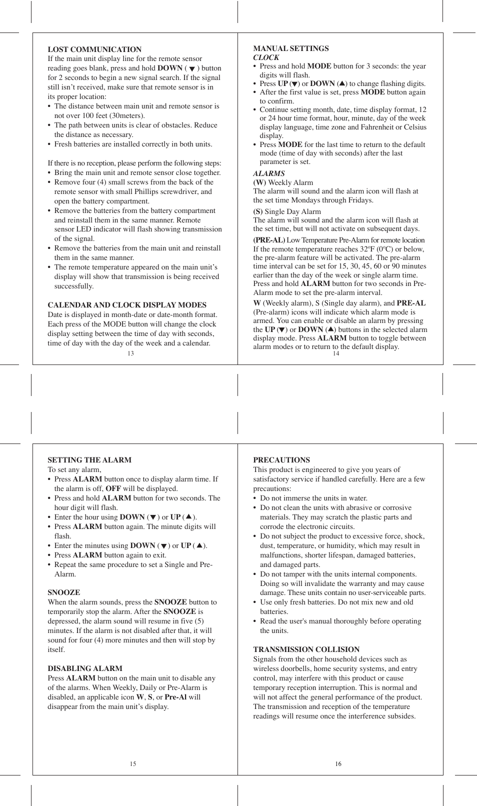 Honeywell TE103NL User Manual | Page 4 / 5