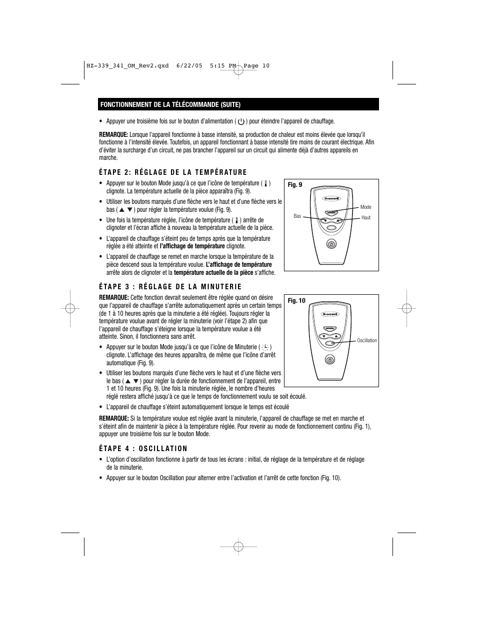 Honeywell HZ-341 User Manual | Page 10 / 19
