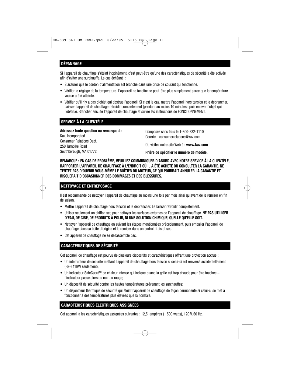 Honeywell HZ-341 User Manual | Page 11 / 19