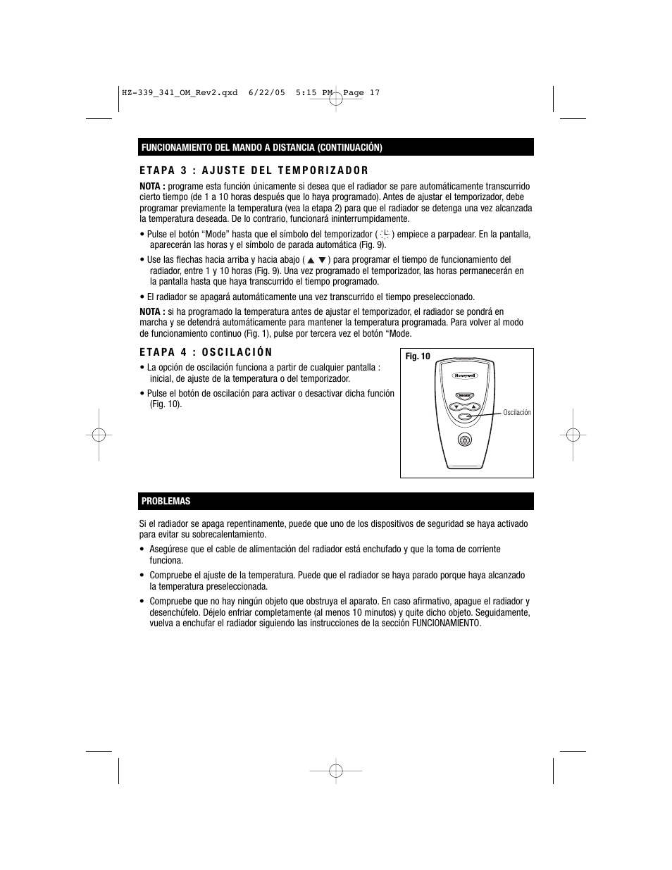 Honeywell HZ-341 User Manual | Page 17 / 19
