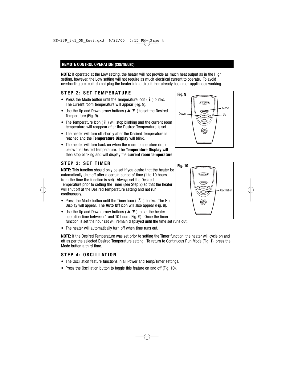 Honeywell HZ-341 User Manual | Page 4 / 19