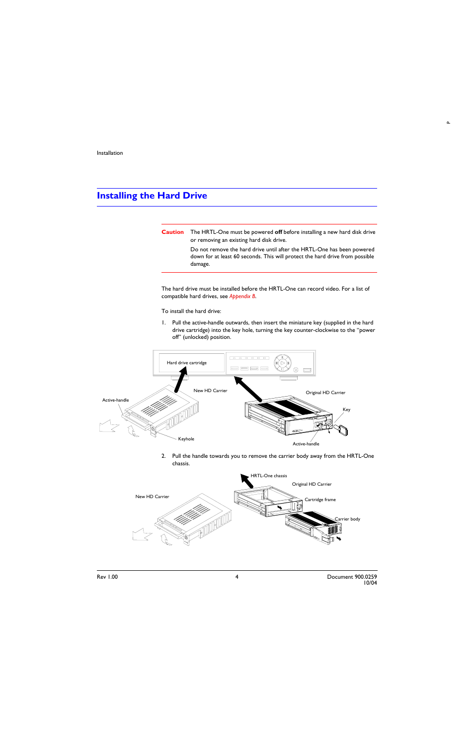 Installing the hard drive | Honeywell HRTL-One User Manual | Page 15 / 62