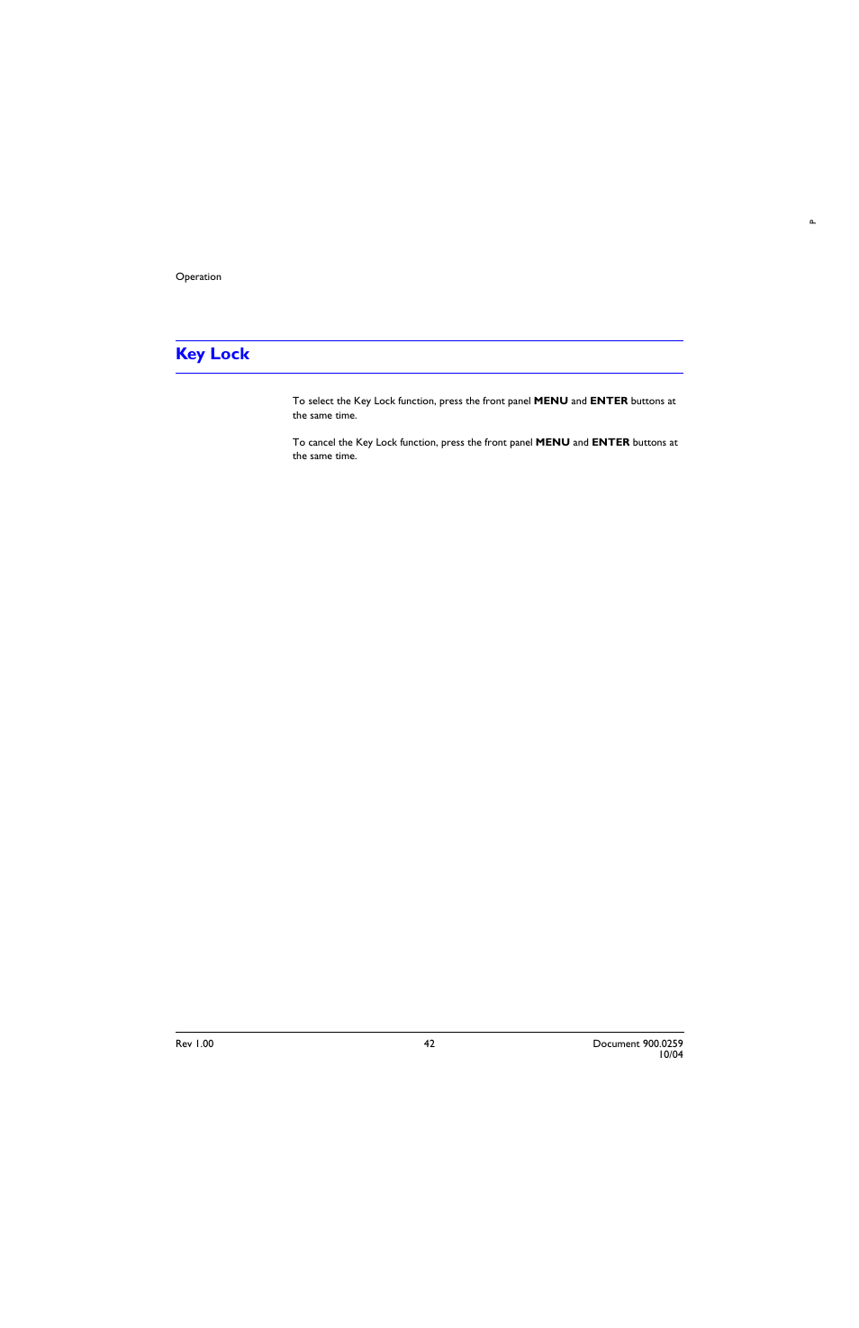 Key lock | Honeywell HRTL-One User Manual | Page 51 / 62