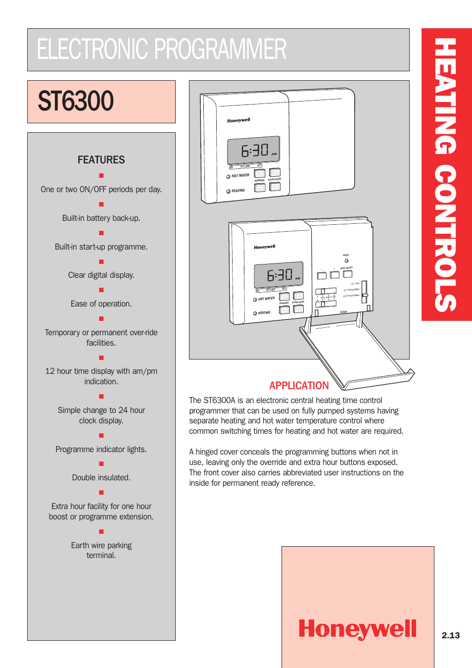 Honeywell ST6300 User Manual | 2 pages