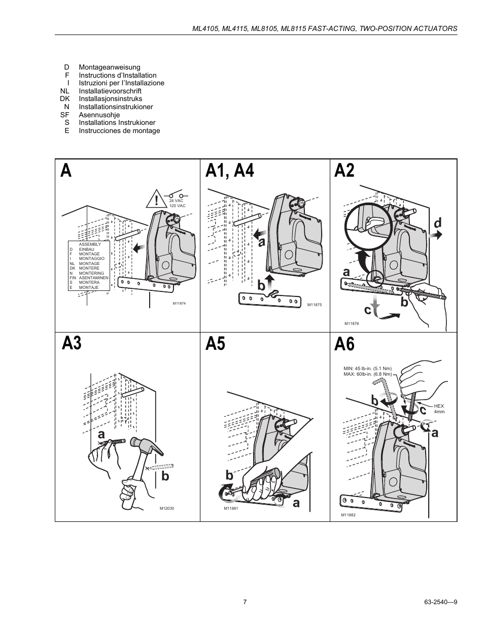 Ab c d, Ab c | Honeywell ML4105 User Manual | Page 7 / 8