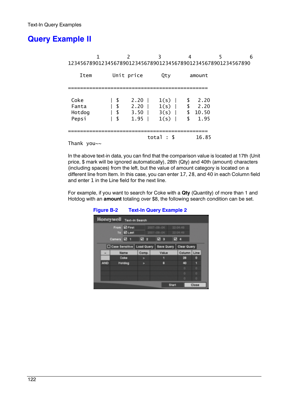 Query example ii | Honeywell HRSD4 User Manual | Page 122 / 136