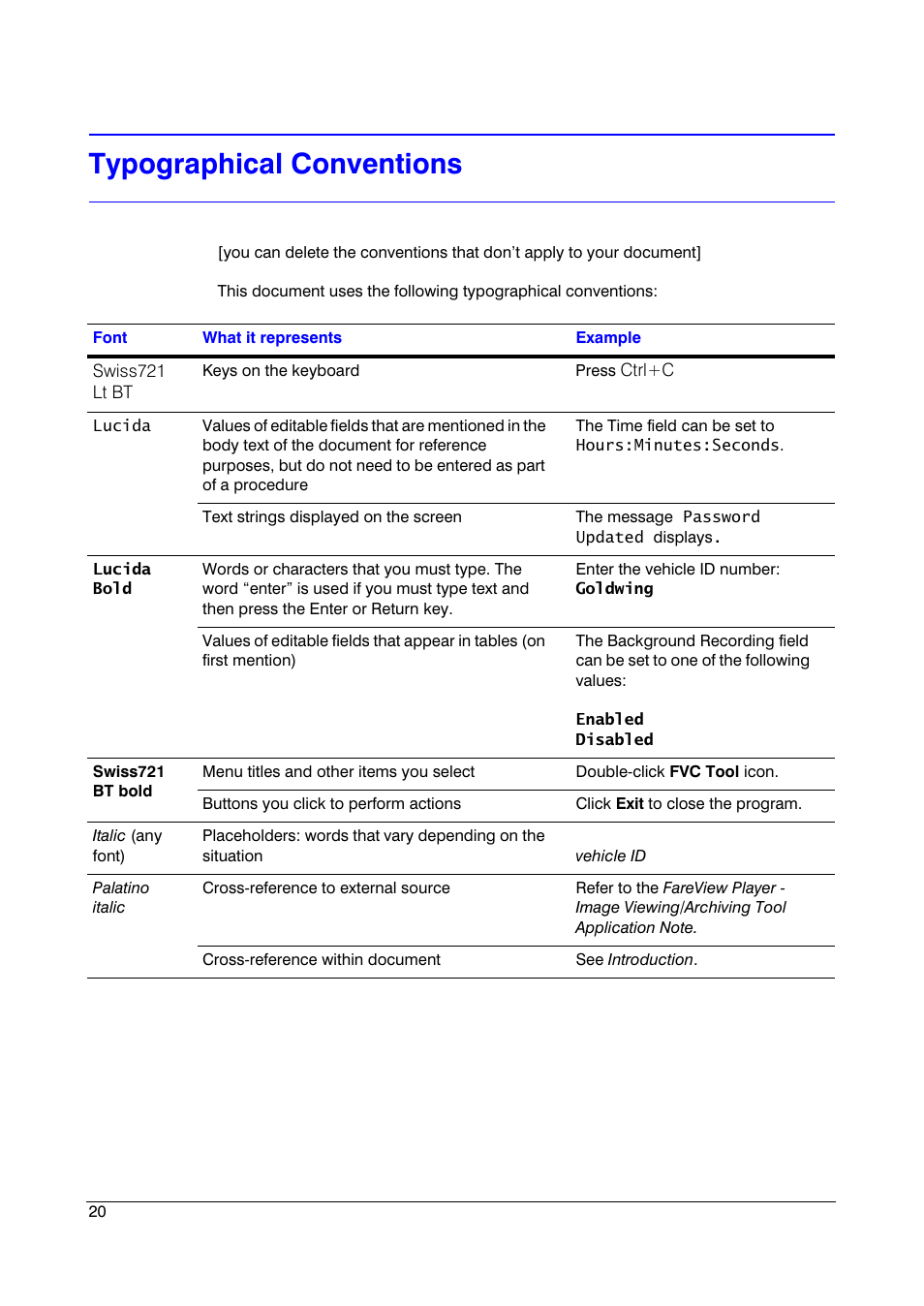 Typographical conventions | Honeywell HRSD4 User Manual | Page 20 / 136