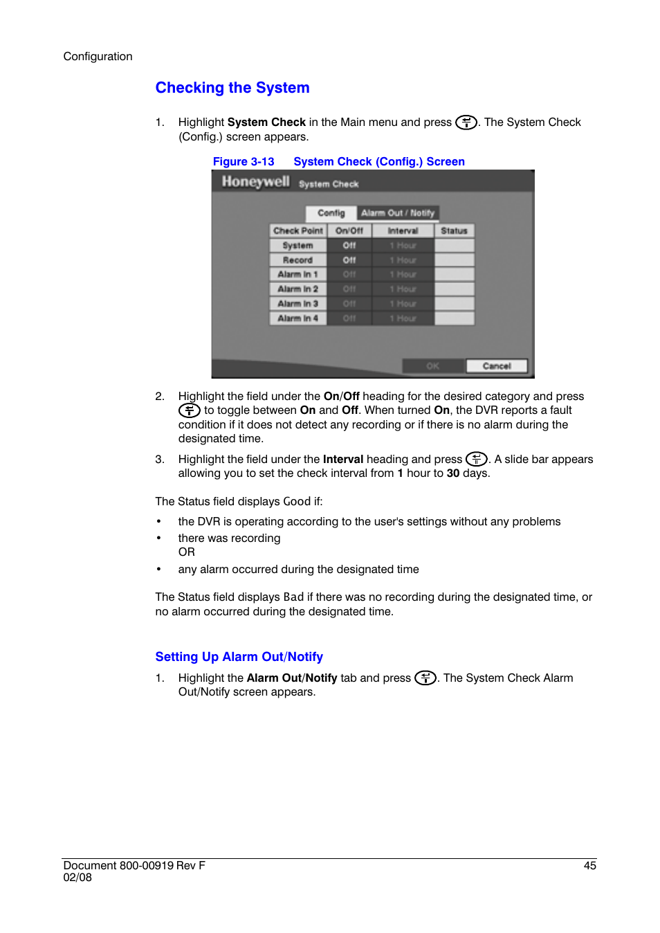 Checking the system | Honeywell HRSD4 User Manual | Page 45 / 136