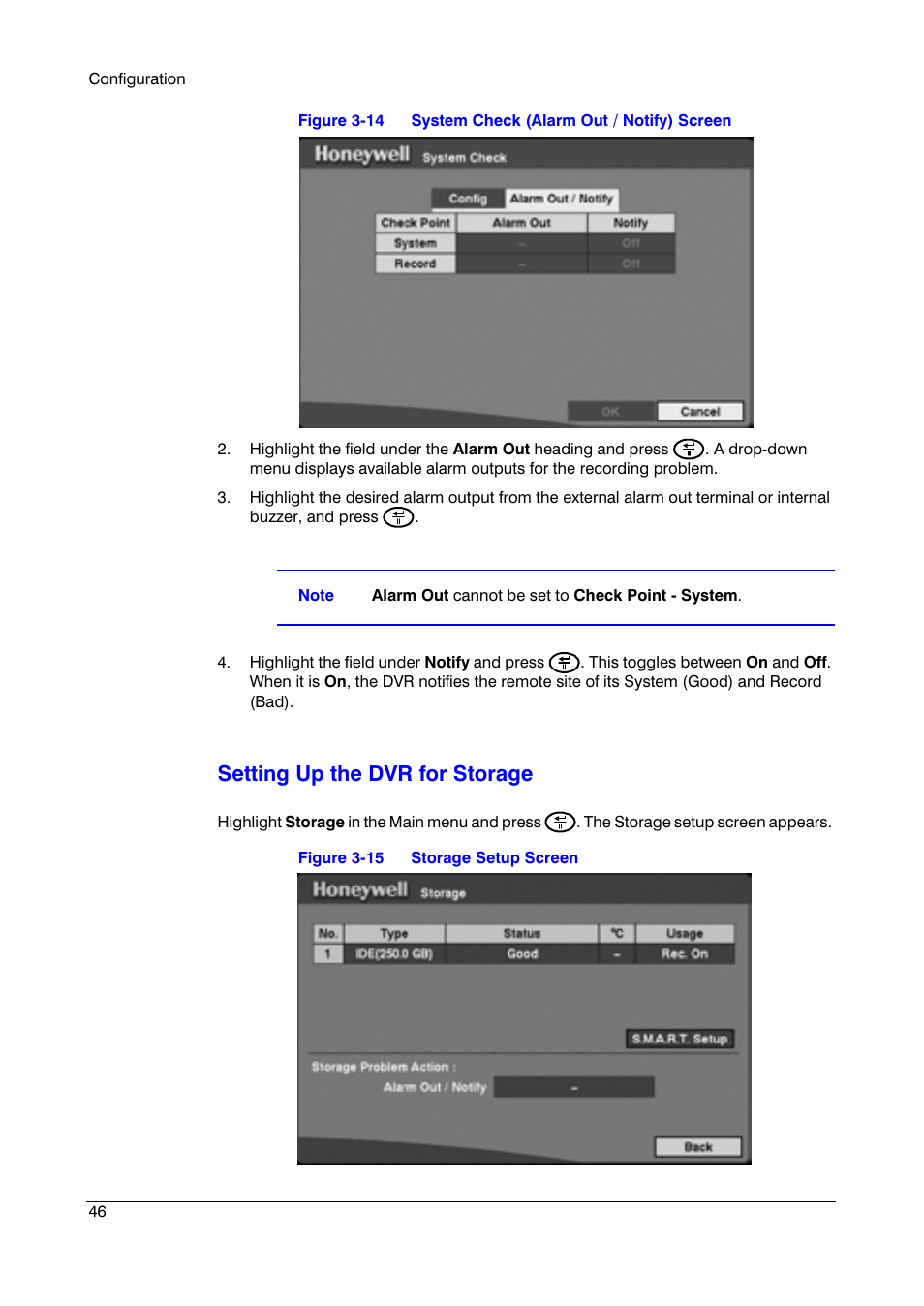 Setting up the dvr for storage | Honeywell HRSD4 User Manual | Page 46 / 136