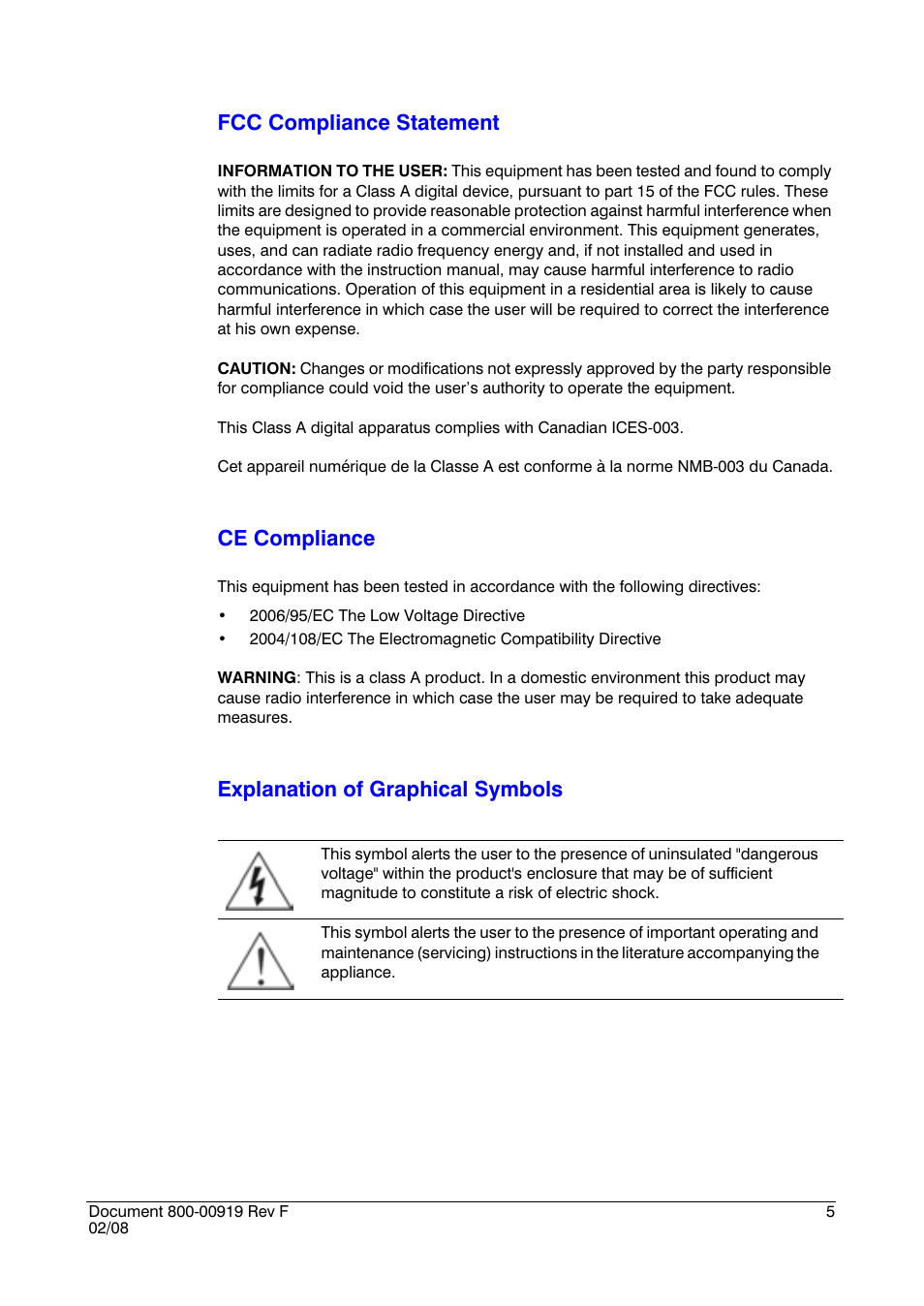 Fcc compliance statement, Ce compliance, Explanation of graphical symbols | Honeywell HRSD4 User Manual | Page 5 / 136