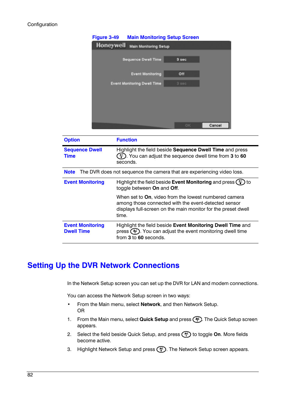 Setting up the dvr network connections | Honeywell HRSD4 User Manual | Page 82 / 136