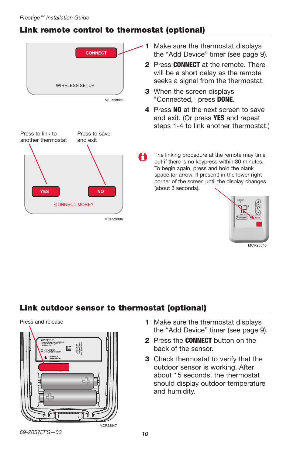 Honeywell PRESTIGE THX9000 User Manual | Page 10 / 52