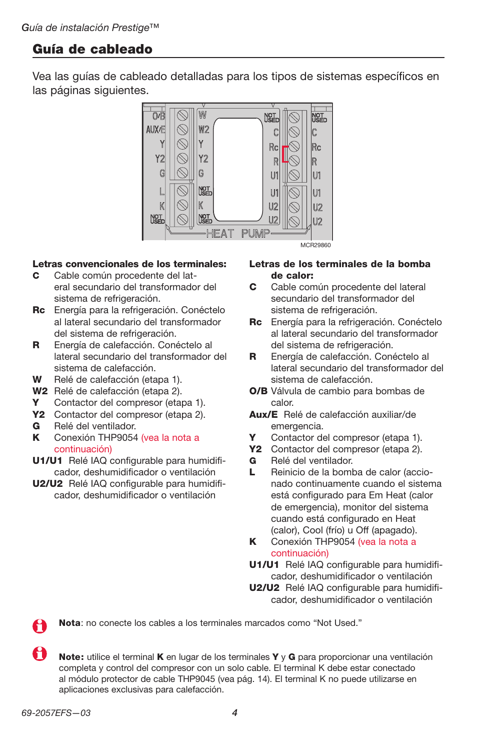 Guía de cableado | Honeywell PRESTIGE THX9000 User Manual | Page 36 / 52