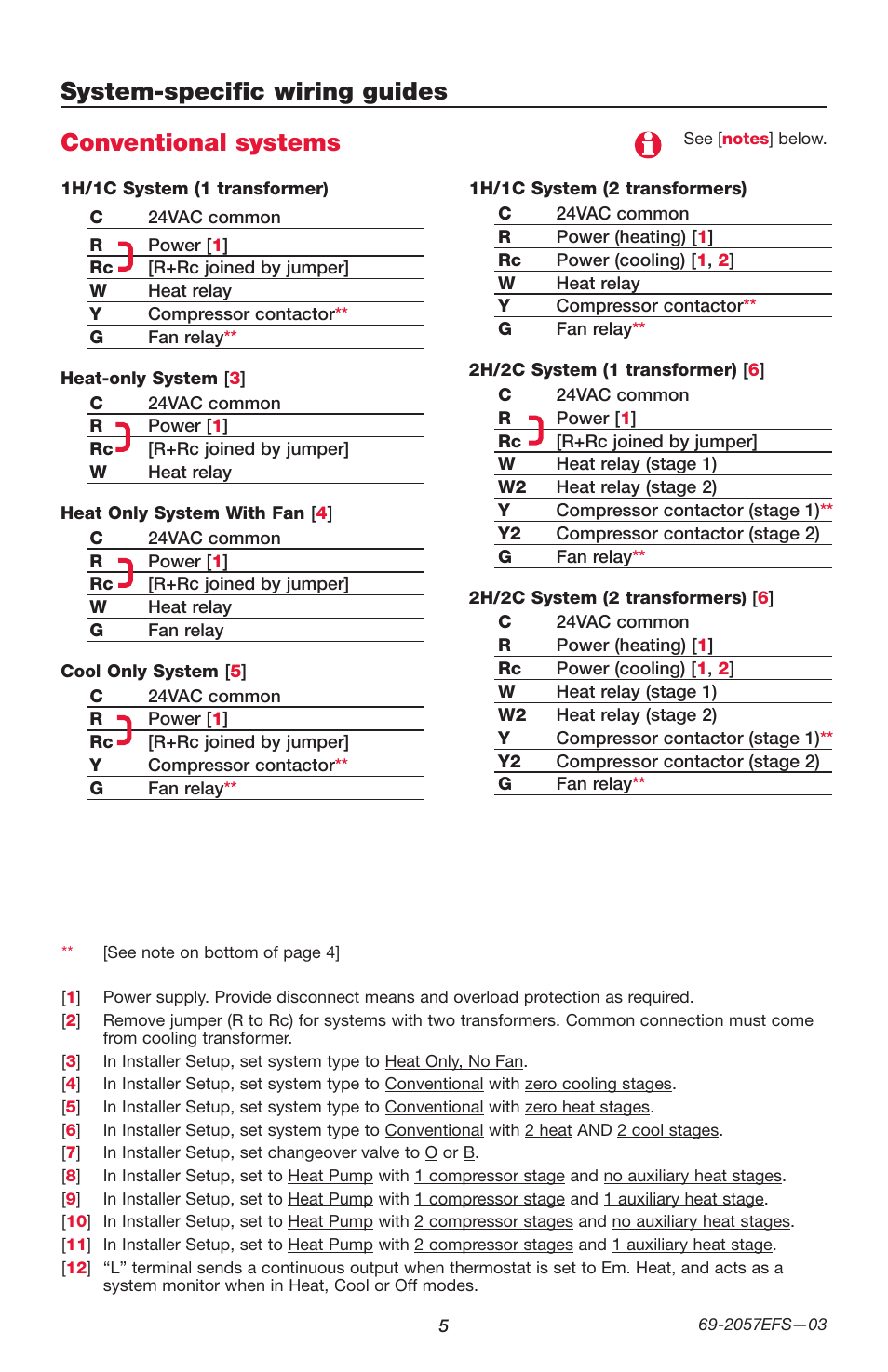 System-specific wiring guides conventional systems | Honeywell PRESTIGE THX9000 User Manual | Page 5 / 52