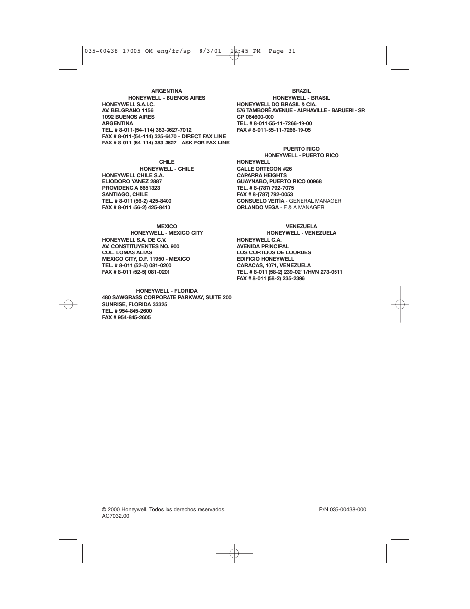 Honeywell 17005 User Manual | Page 32 / 32