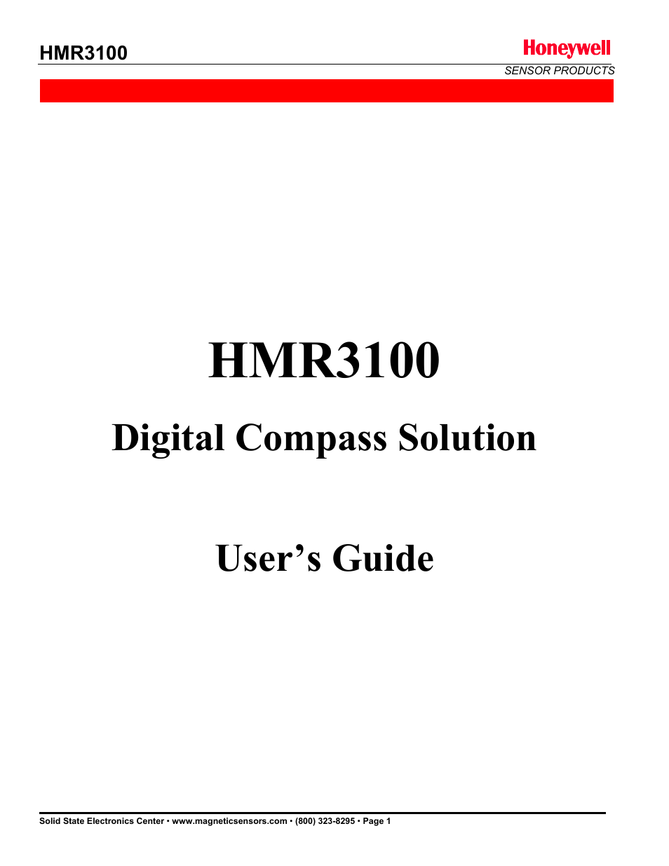 Honeywell HMR3100 User Manual | 7 pages