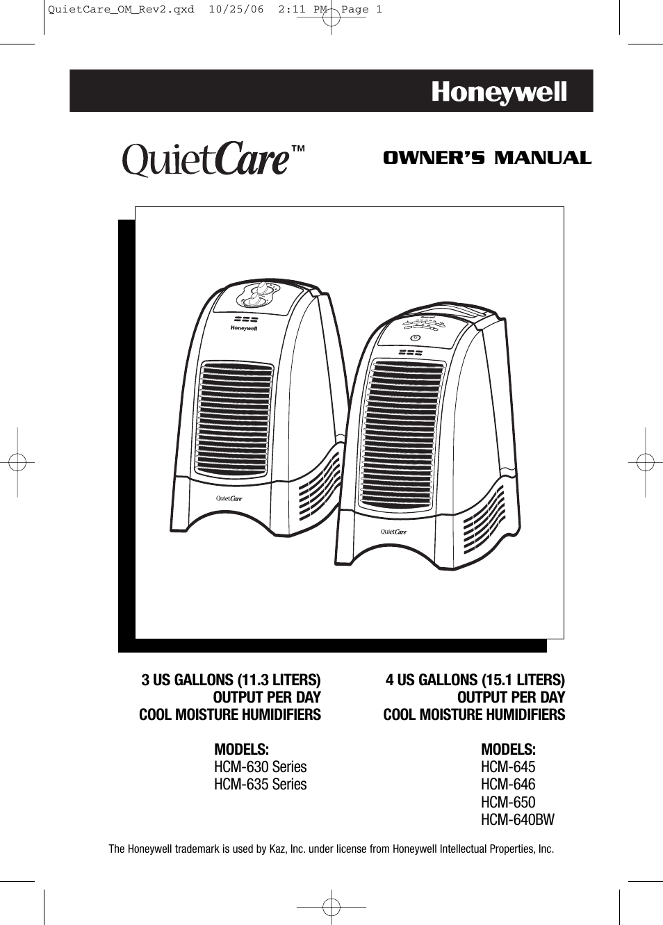 Honeywell HCM-630 Series User Manual | 36 pages