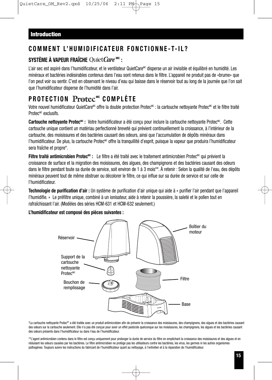 Introduction, Système à vapeur fraîche | Honeywell HCM-630 Series User Manual | Page 15 / 36