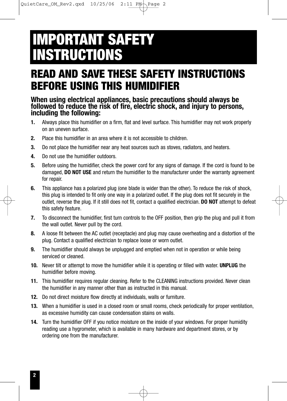 Important safety instructions | Honeywell HCM-630 Series User Manual | Page 2 / 36