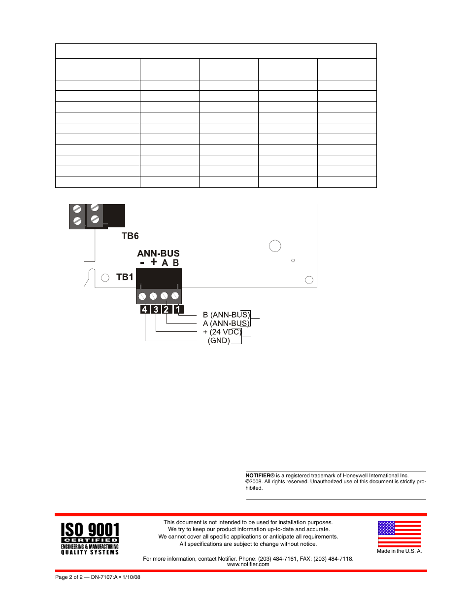 Honeywell N-ANN-RLY User Manual | Page 2 / 2