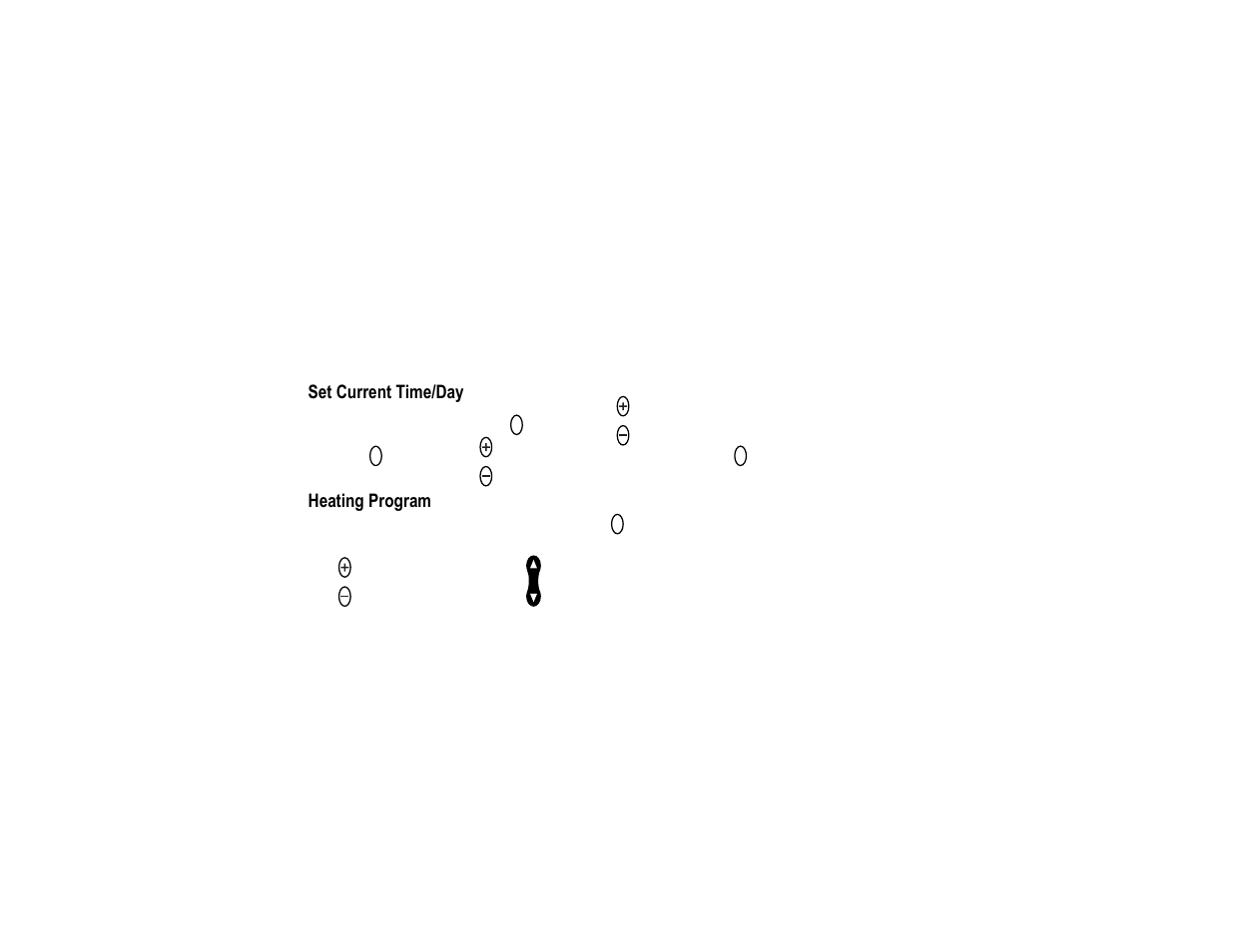 Set current time/day, Heating program | Honeywell CT2095 User Manual | Page 15 / 40