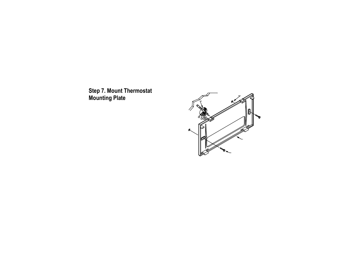 Step 7. mount thermostat mounting plate | Honeywell CT2095 User Manual | Page 21 / 40