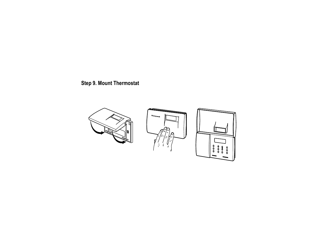 Step 9. mount thermostat | Honeywell CT2095 User Manual | Page 27 / 40