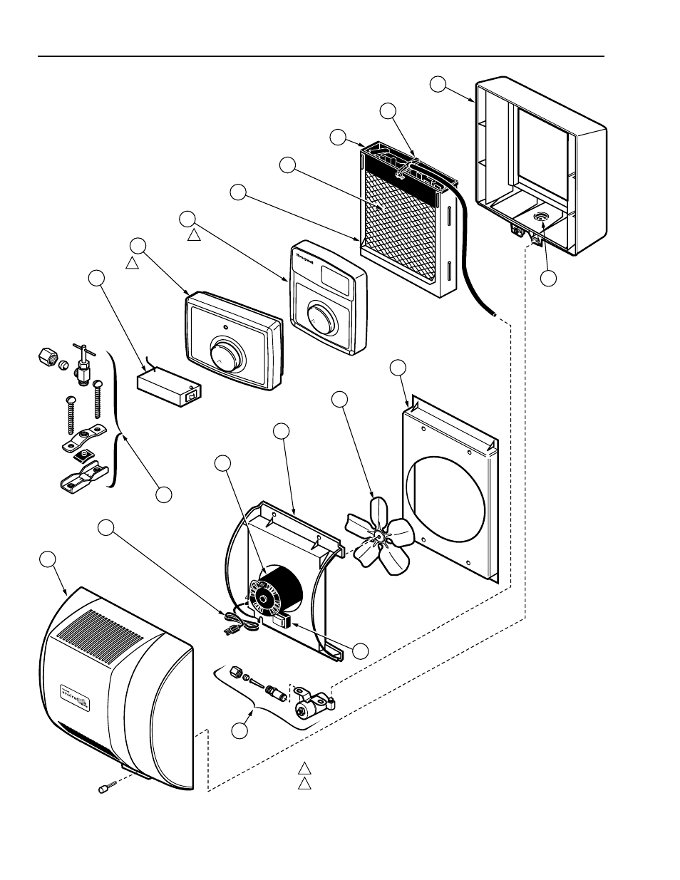 He365a,b powered flow-through humidifier | Honeywell ENVIRACAIRE HE365B User Manual | Page 10 / 12