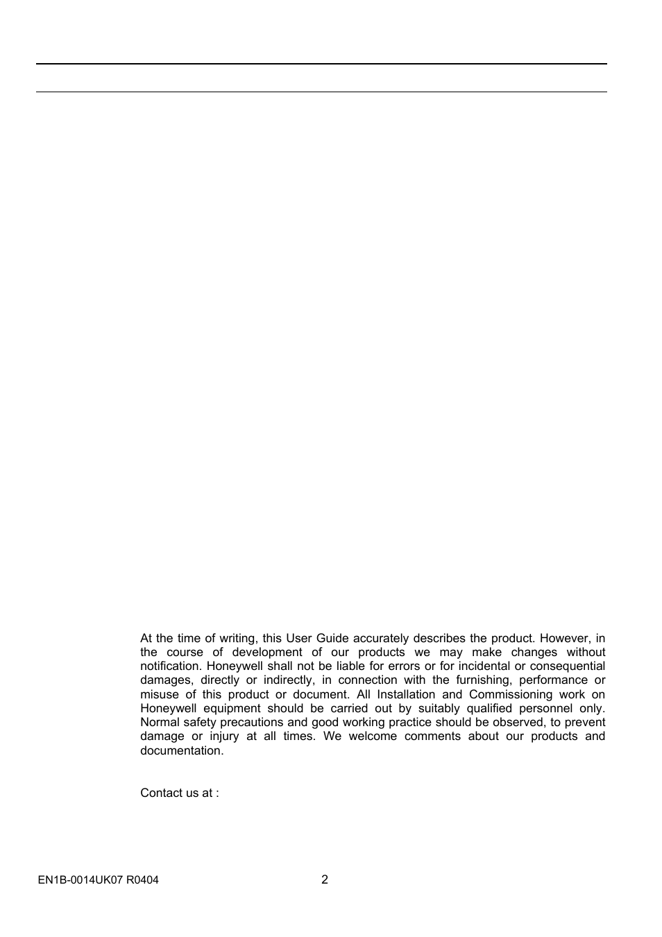 Honeywell SN0500 User Manual | Page 2 / 8