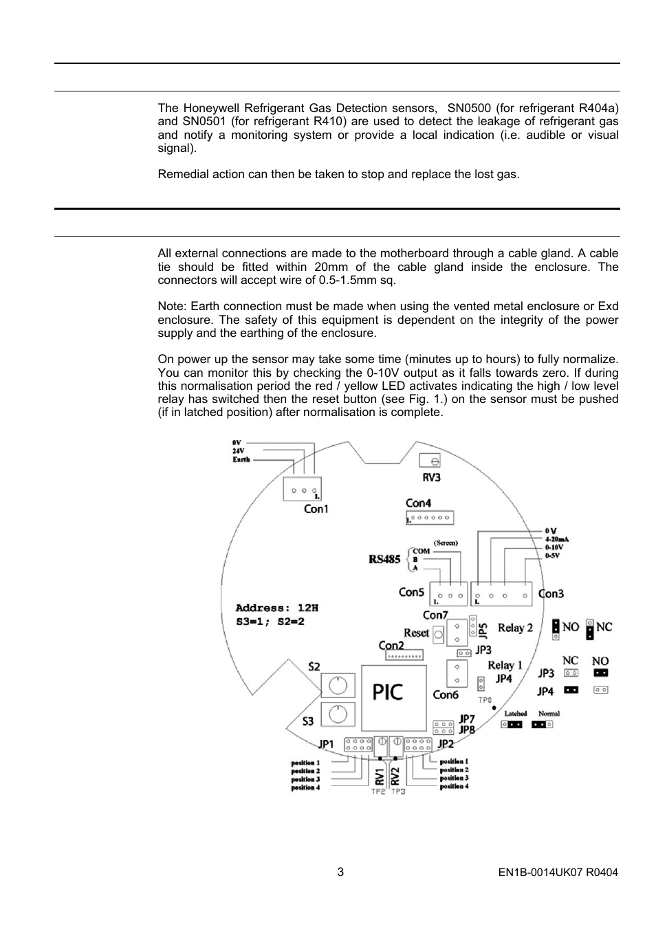 Introduction, External connections, Power supply | Honeywell SN0500 User Manual | Page 3 / 8