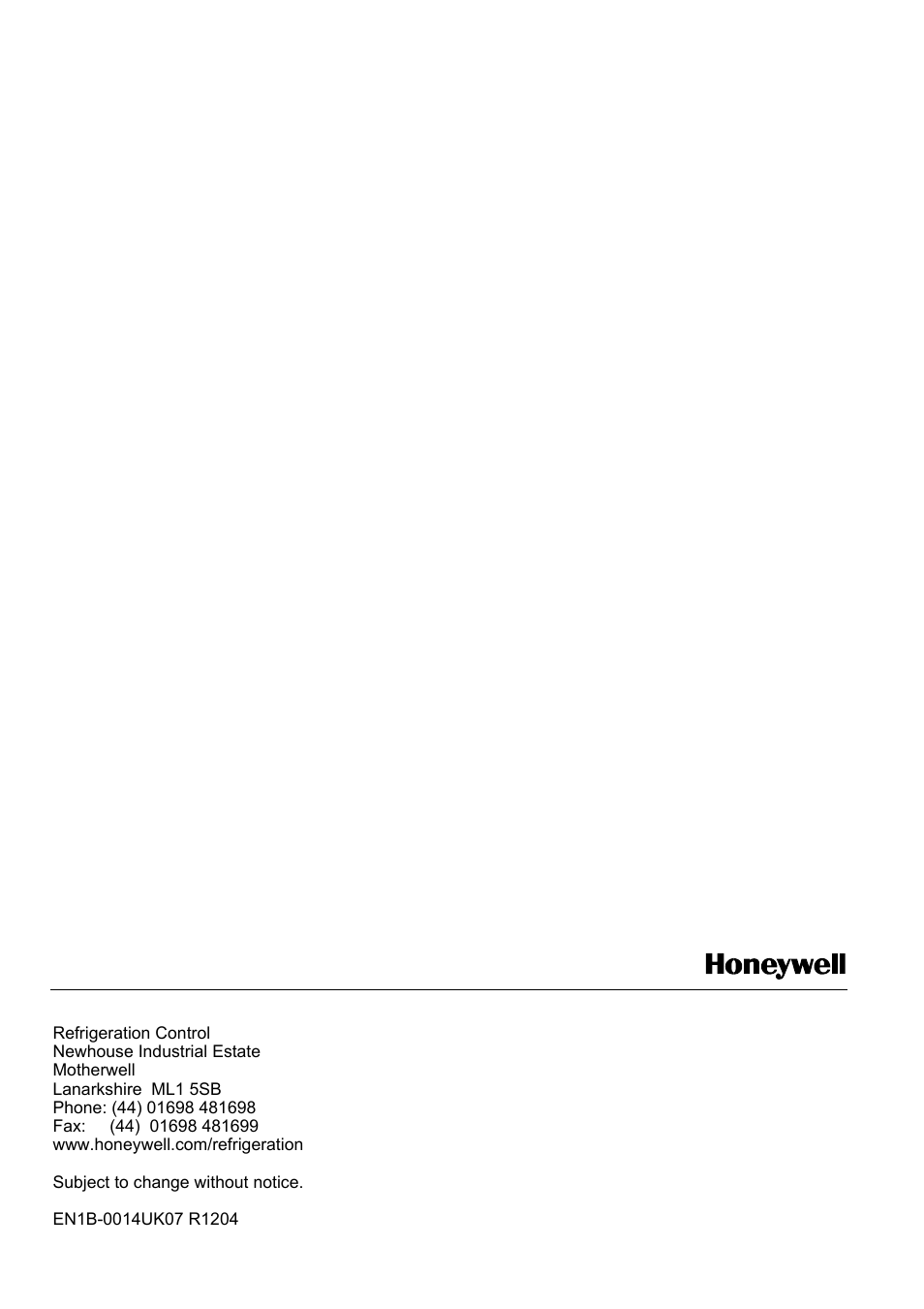 Honeywell SN0500 User Manual | Page 8 / 8