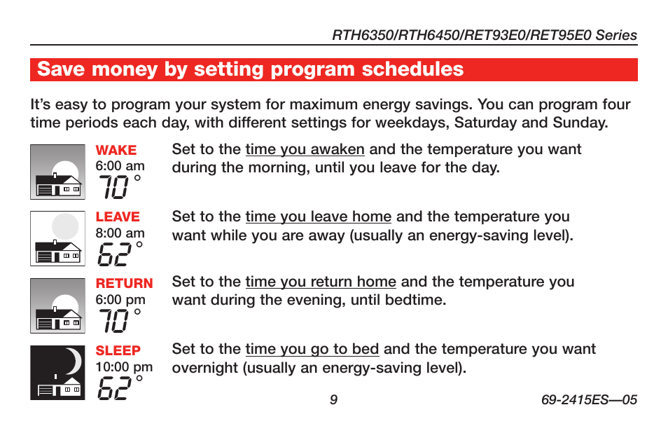 Honeywell RTH6350 User Manual | Page 11 / 56