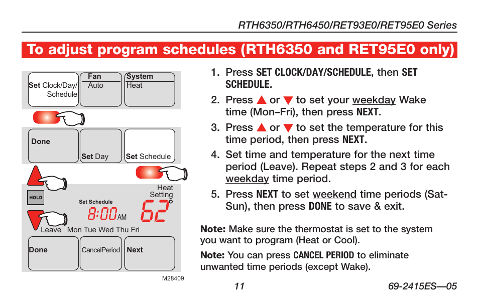 Honeywell RTH6350 User Manual | Page 13 / 56