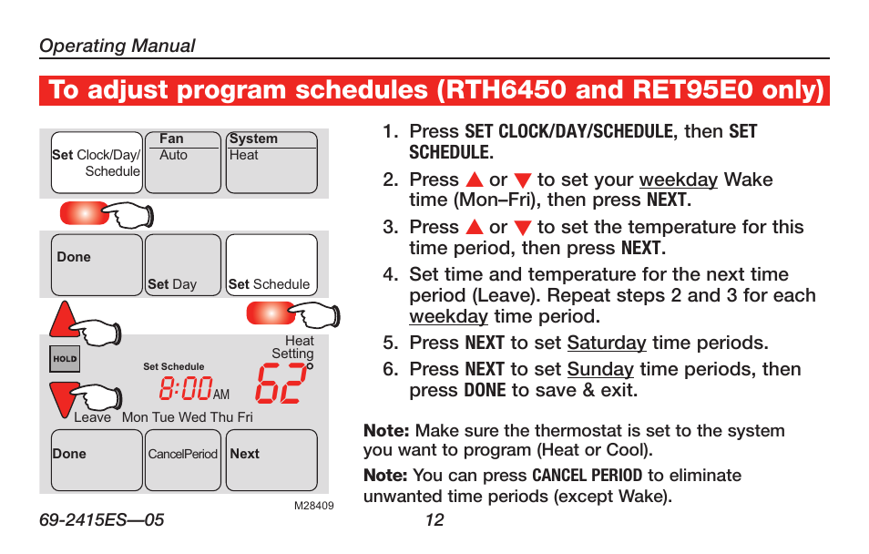 Honeywell RTH6350 User Manual | Page 14 / 56