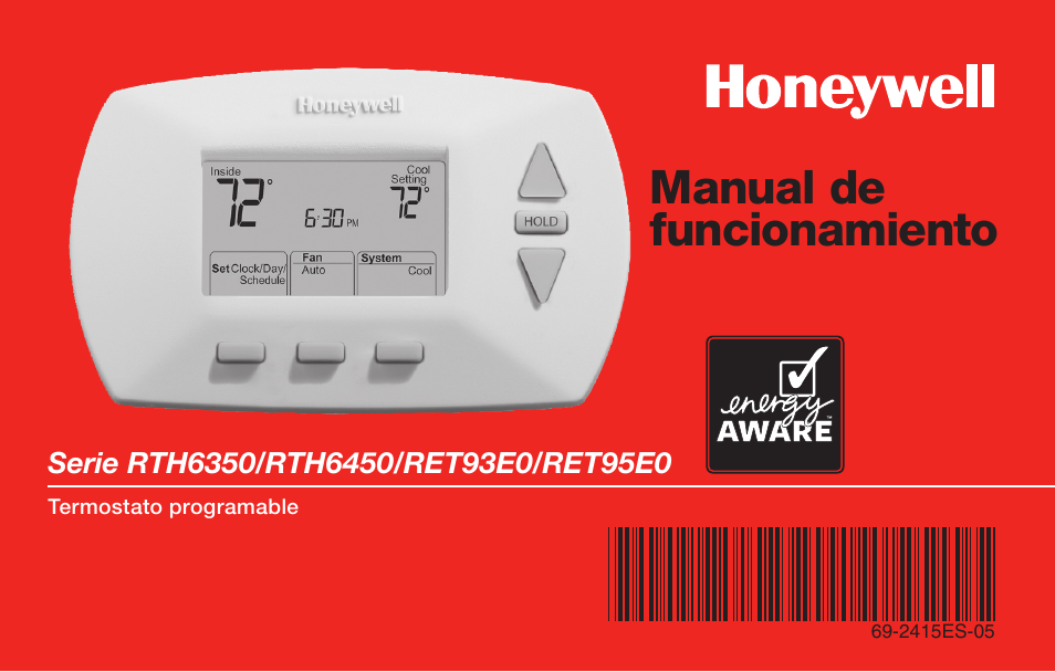 Manual de funcionamiento | Honeywell RTH6350 User Manual | Page 29 / 56