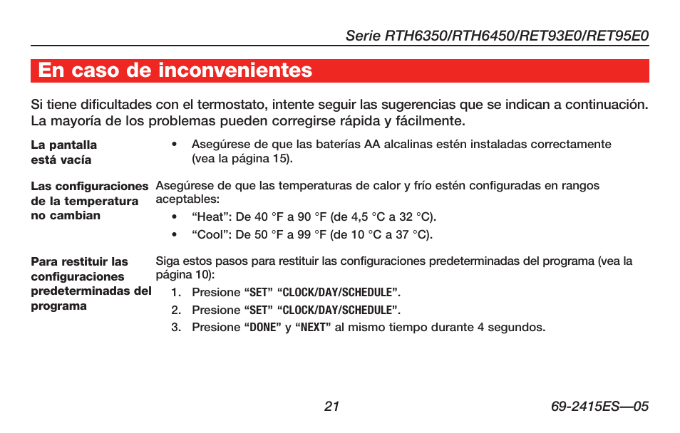 Honeywell RTH6350 User Manual | Page 51 / 56