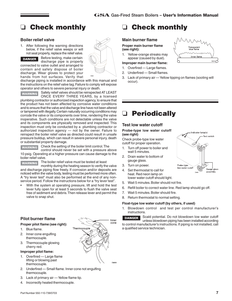 Check monthly, Check monthly ❏ periodically | Honeywell RVGP User Manual | Page 7 / 8