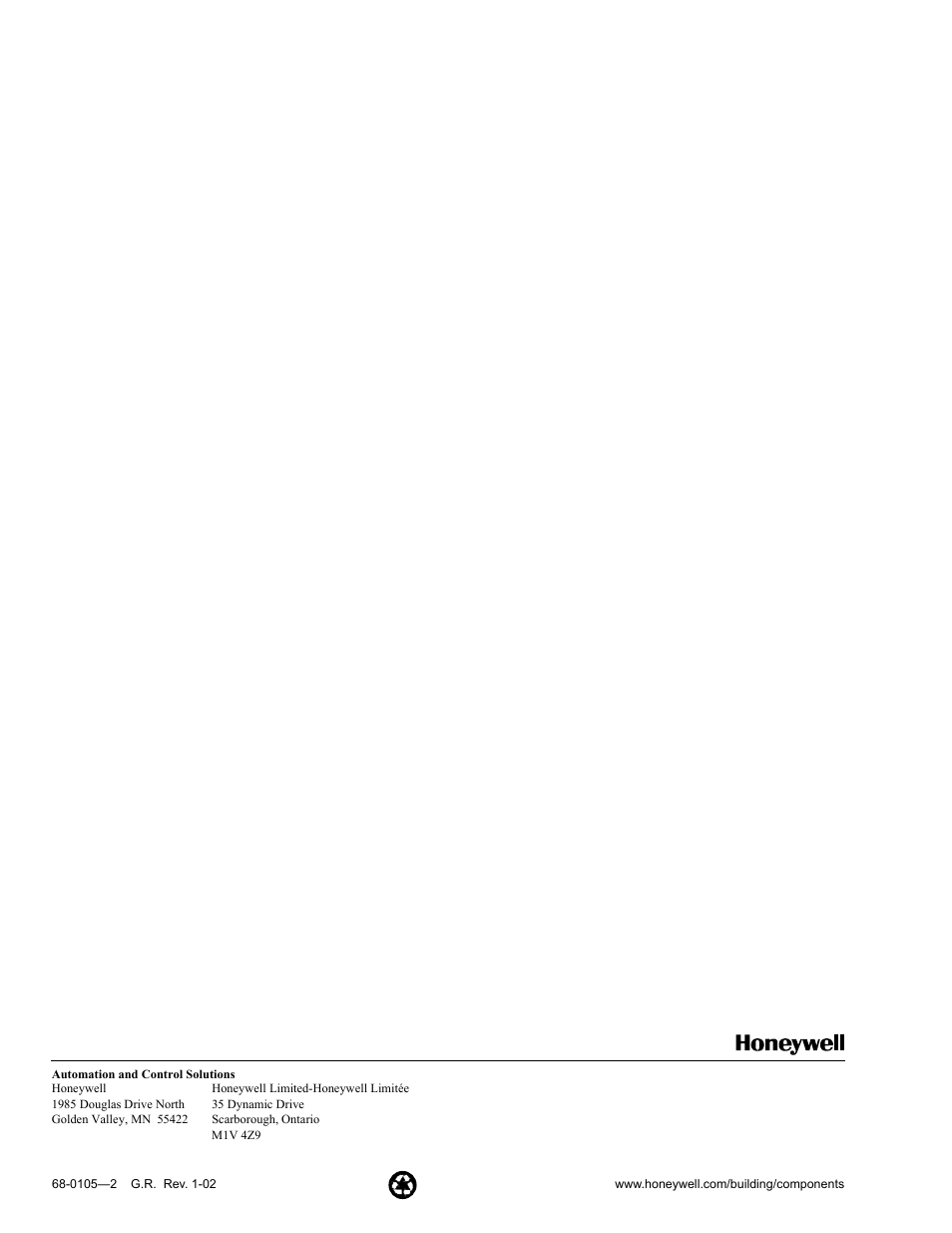 Honeywell R8182H User Manual | Page 20 / 20