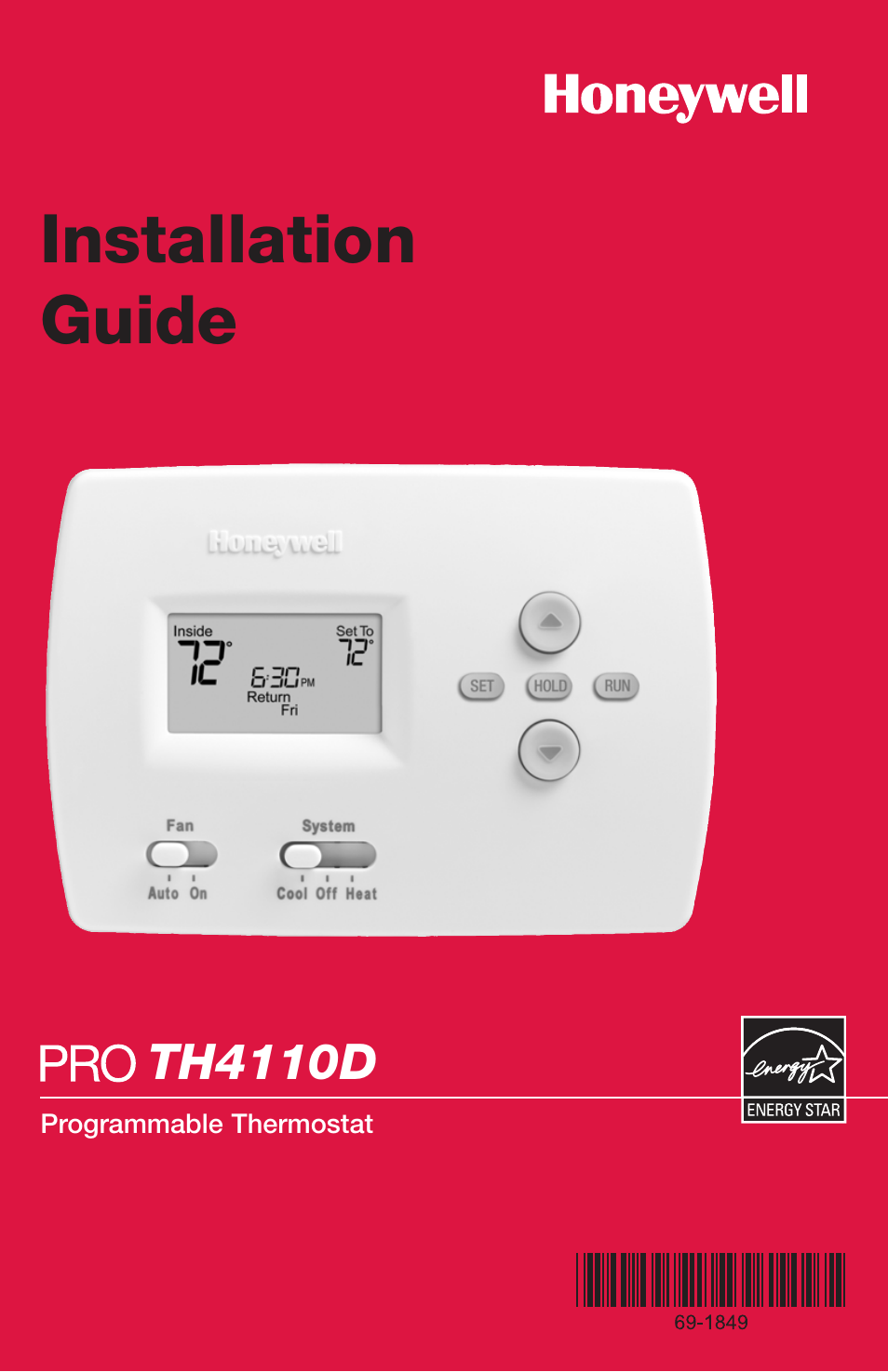 Honeywell PRO TH4110D User Manual | 16 pages