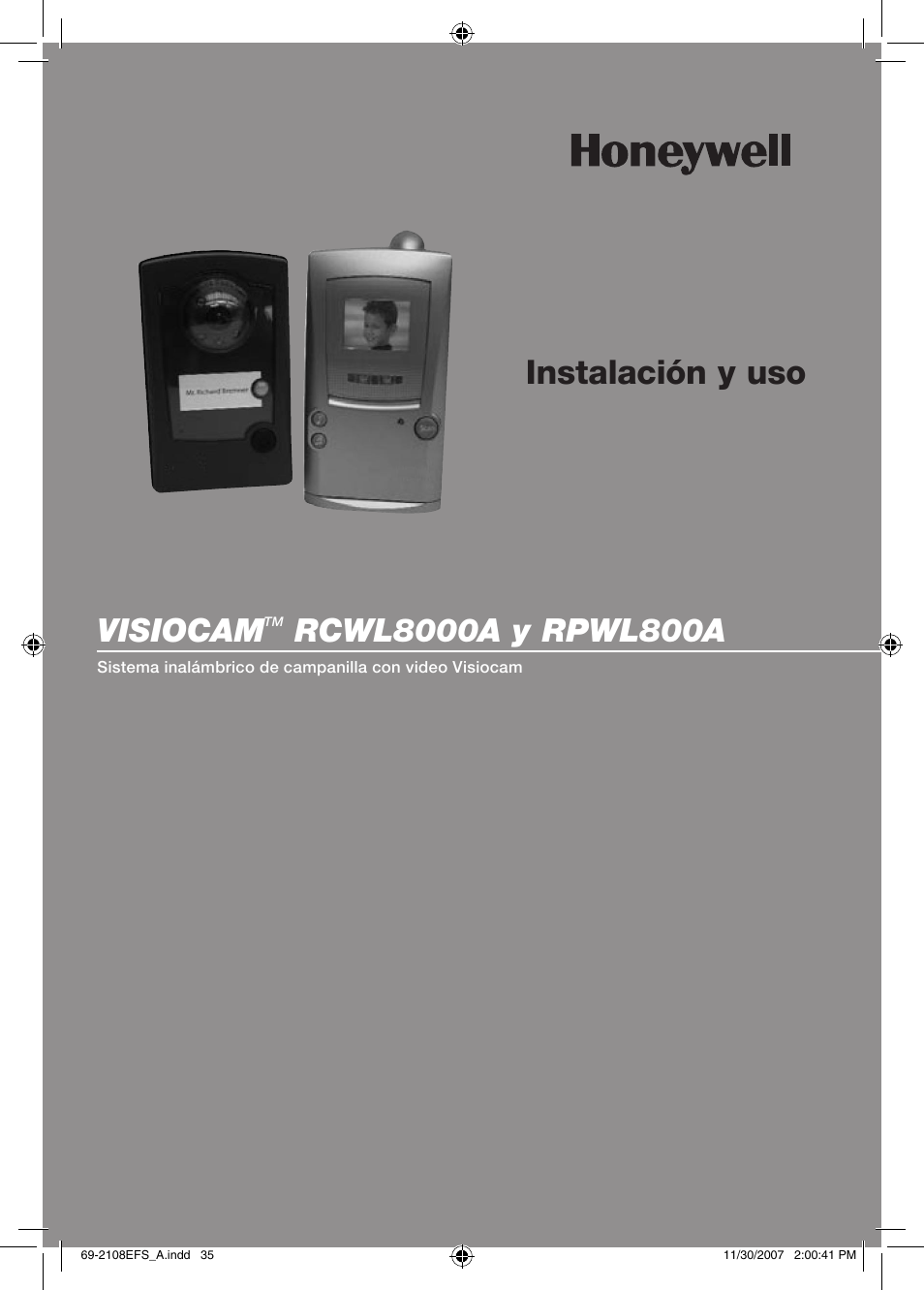 Instalación y uso, Visiocam | Honeywell VISIOCAM RPWL800A User Manual | Page 37 / 56